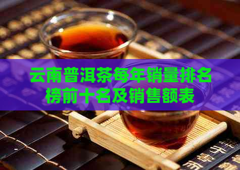 云南普洱茶每年销量排名榜前十名及销售额表