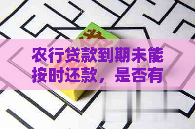 农行贷款到期未能按时还款，是否有机会进行续期处理？