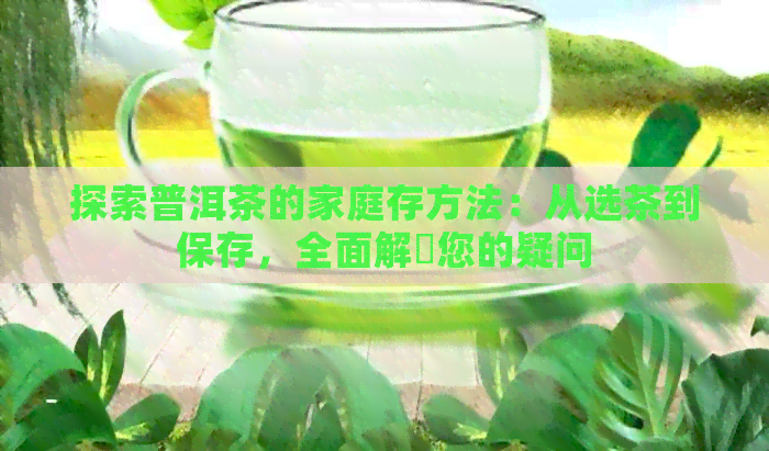 探索普洱茶的家庭存方法：从选茶到保存，全面解冑您的疑问