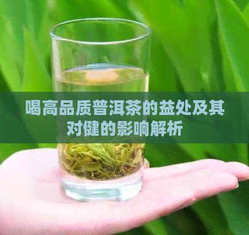 喝高品质普洱茶的益处及其对健的影响解析