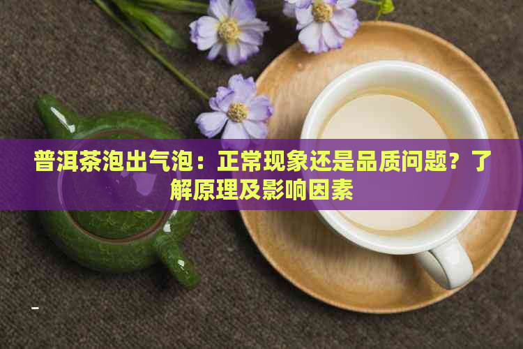 普洱茶泡出气泡：正常现象还是品质问题？了解原理及影响因素