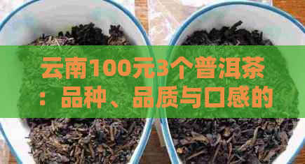 云南100元3个普洱茶：品种、品质与口感的全方位解析，购买前必看！