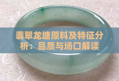 翡翠龙塘原料及特征分析：品质与场口解读