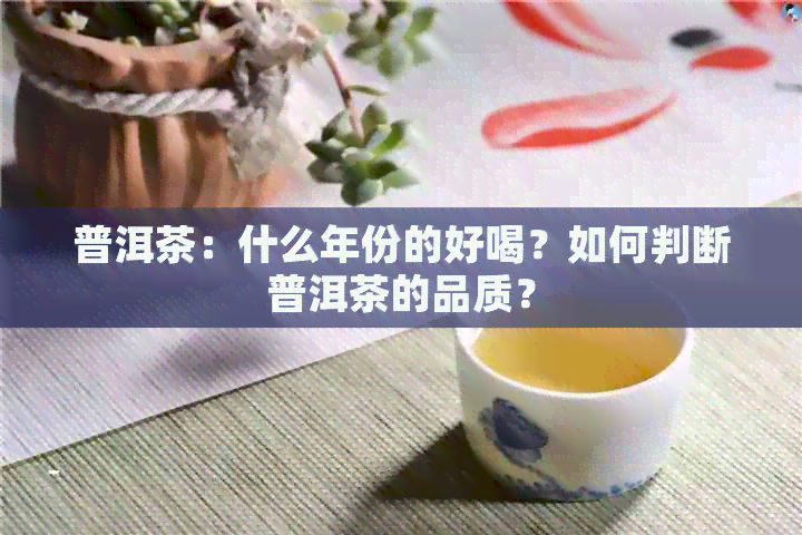 普洱茶：什么年份的好喝？如何判断普洱茶的品质？