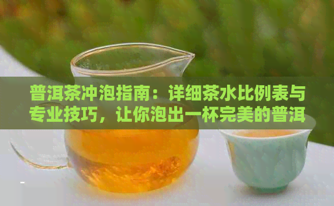 普洱茶冲泡指南：详细茶水比例表与专业技巧，让你泡出一杯完美的普洱茶