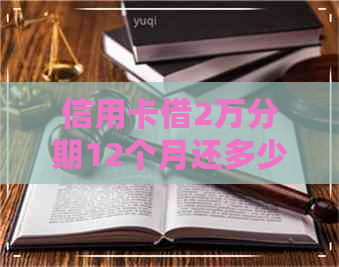 信用卡借2万分期12个月还多少