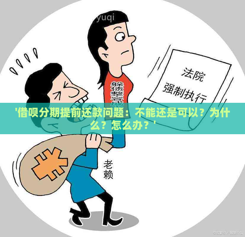 '借呗分期提前还款问题：不能还是可以？为什么？怎么办？'