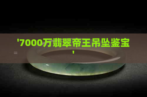 '7000万翡翠帝王吊坠鉴宝'