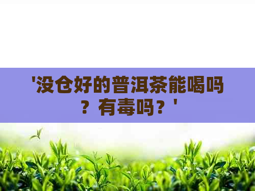 '没仓好的普洱茶能喝吗？有吗？'