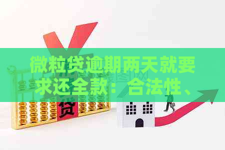 微粒贷逾期两天就要求还全款：合法性、合理性与额度恢复问题