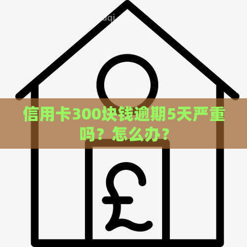 信用卡300块钱逾期5天严重吗？怎么办？