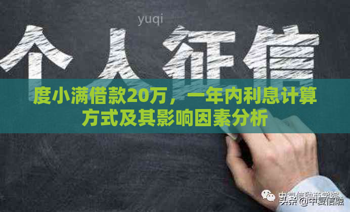 度小满借款20万，一年内利息计算方式及其影响因素分析