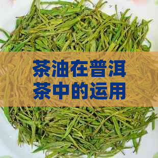 茶油在普洱茶中的运用：效果如何？如何鉴别优质茶油？一文解析