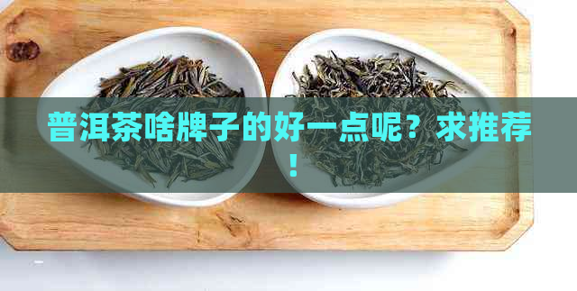 普洱茶啥牌子的好一点呢？求推荐！