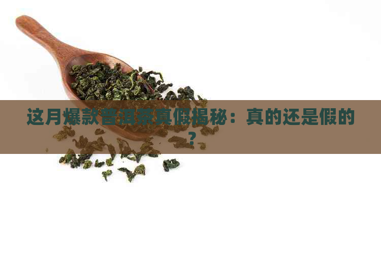 这月爆款普洱茶真假揭秘：真的还是假的？