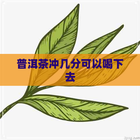 普洱茶冲几分可以喝下去