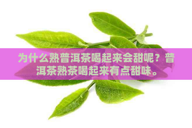 为什么熟普洱茶喝起来会甜呢？普洱茶熟茶喝起来有点甜味。