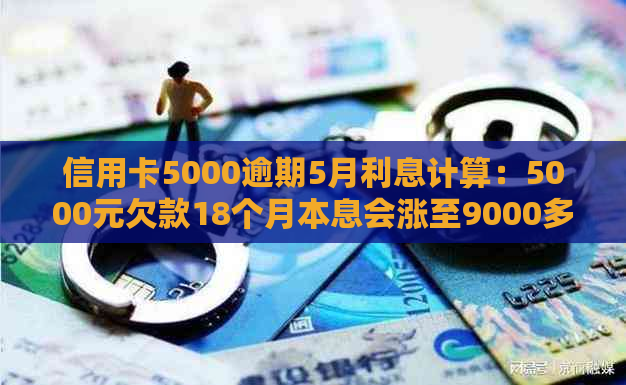 信用卡5000逾期5月利息计算：5000元欠款18个月本息会涨至9000多元吗？