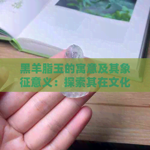 黑羊脂玉的寓意及其象征意义：探索其在文化中的传统与现代价值