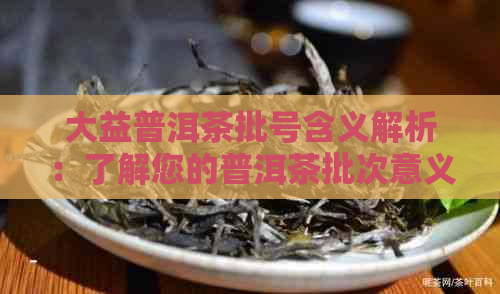 大益普洱茶批号含义解析：了解您的普洱茶批次意义