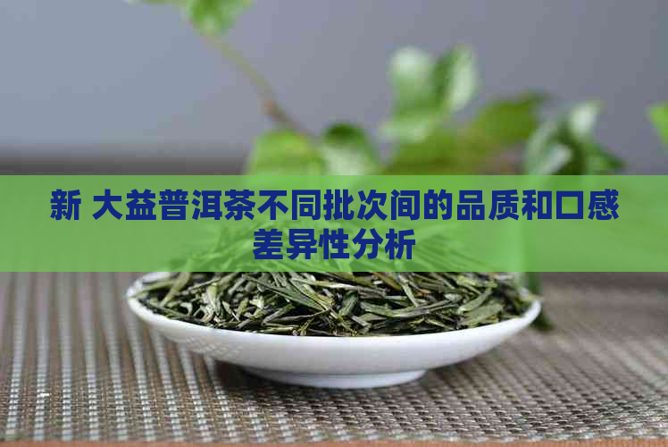 新 大益普洱茶不同批次间的品质和口感差异性分析