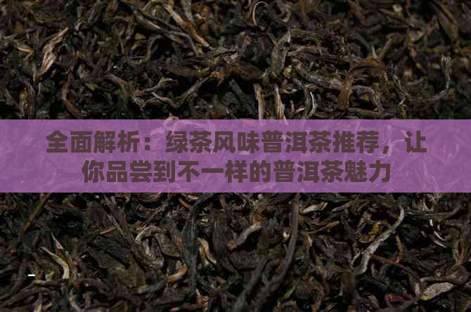 全面解析：绿茶风味普洱茶推荐，让你品尝到不一样的普洱茶魅力