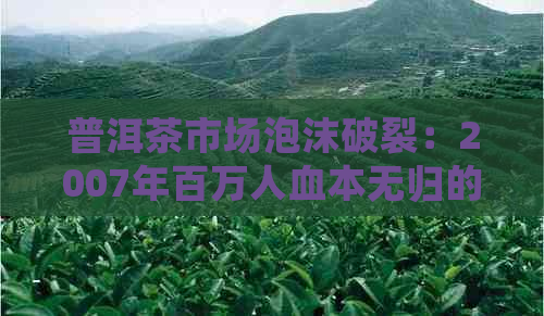 普洱茶市场泡沫破裂：2007年百万人血本无归的背后原因与影响