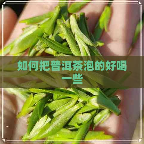 如何把普洱茶泡的好喝一些