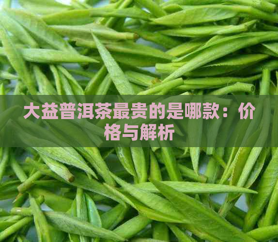 大益普洱茶最贵的是哪款：价格与解析