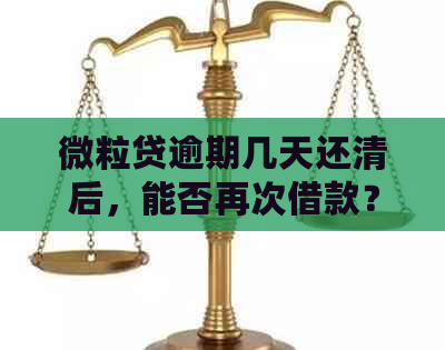 微粒贷逾期几天还清后，能否再次借款？会影响吗？