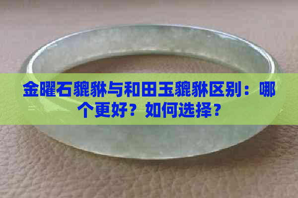 金曜石貔貅与和田玉貔貅区别：哪个更好？如何选择？