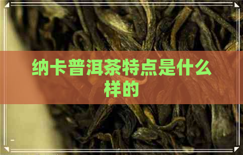 纳卡普洱茶特点是什么样的