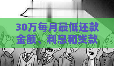 30万每月更低还款金额、利息和贷款详情