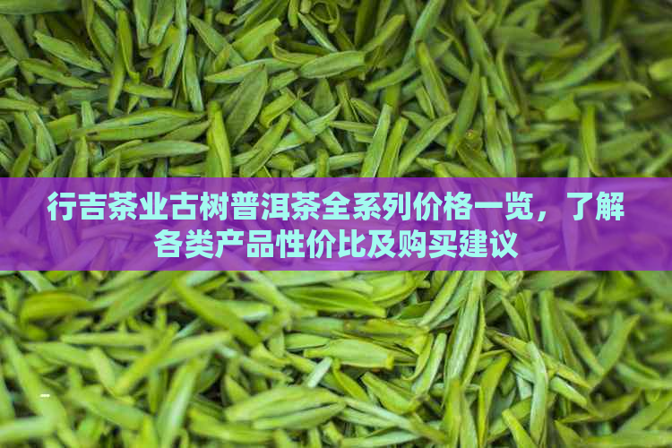 行吉茶业古树普洱茶全系列价格一览，了解各类产品性价比及购买建议