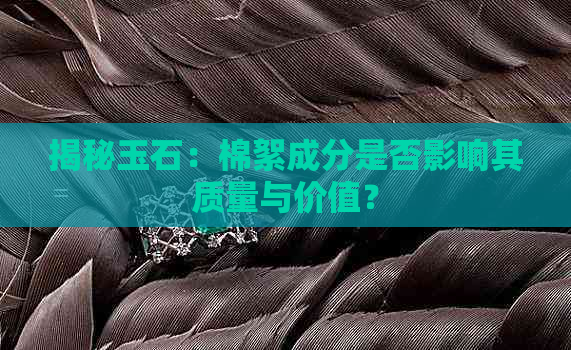 揭秘玉石：棉絮成分是否影响其质量与价值？