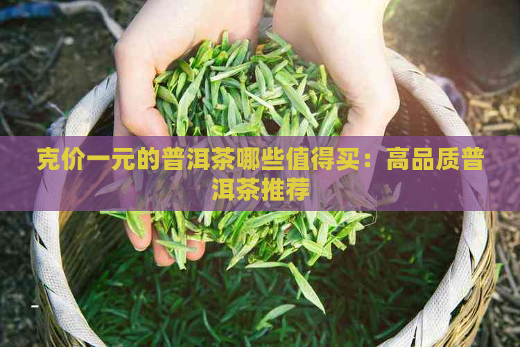 克价一元的普洱茶哪些值得买：高品质普洱茶推荐