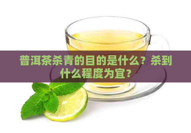 普洱茶杀青的目的是什么？杀到什么程度为宜？