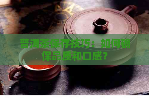 普洱茶保存技巧：如何确保品质和口感？