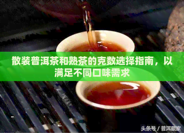 散装普洱茶和熟茶的克数选择指南，以满足不同口味需求