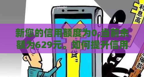 新您的信用额度为0,当前余额为629元。如何提升信用额度或进行消费？