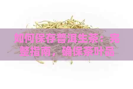 如何保存普洱生茶：完整指南，确保茶叶品质和口感的技巧与建议