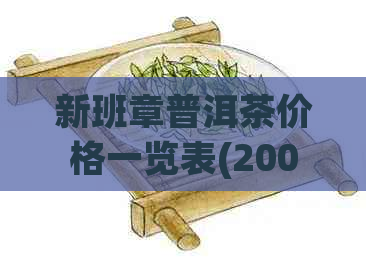 新班章普洱茶价格一览表(2008):班章普洱茶价格多少一斤