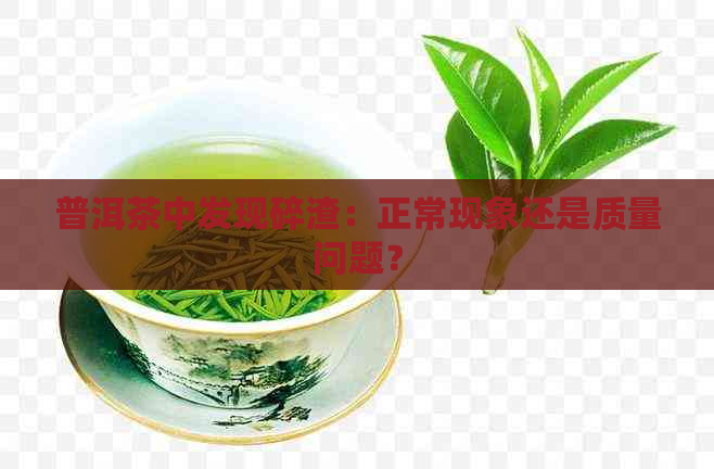 普洱茶中发现碎渣：正常现象还是质量问题？