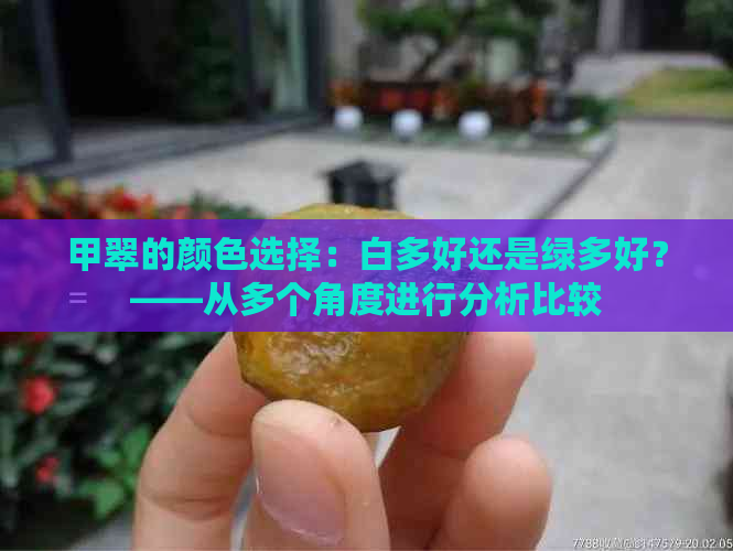 甲翠的颜色选择：白多好还是绿多好？——从多个角度进行分析比较