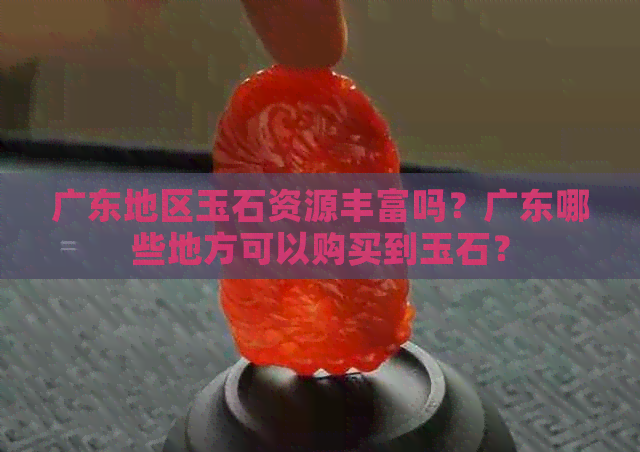 广东地区玉石资源丰富吗？广东哪些地方可以购买到玉石？