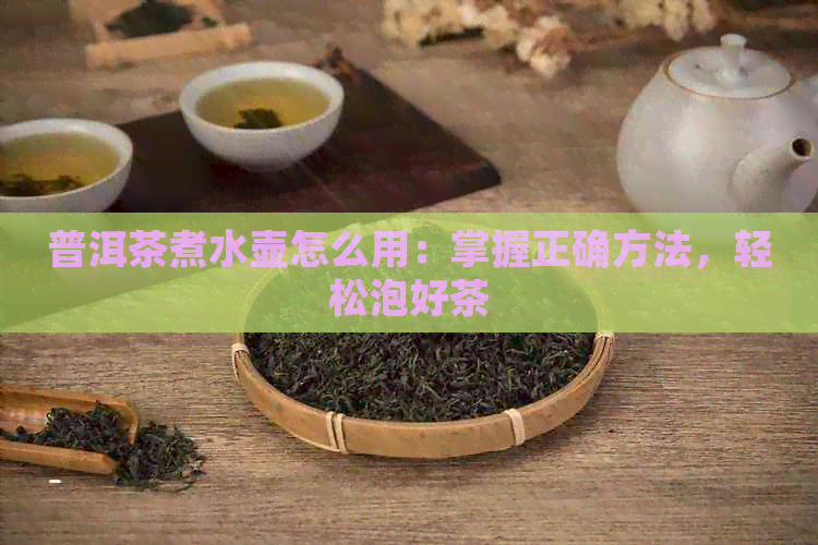 普洱茶煮水壶怎么用：掌握正确方法，轻松泡好茶