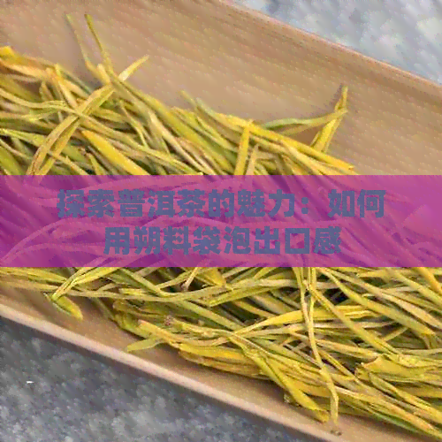 探索普洱茶的魅力：如何用朔料袋泡出口感