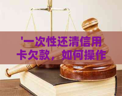 '一次性还清信用卡欠款，如何操作？只还本金是否可行？还款进度可否调整？'