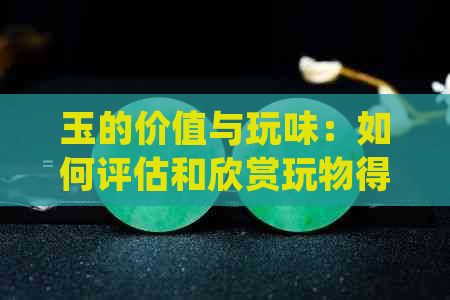 玉的价值与玩味：如何评估和欣赏玩物得志的玉？