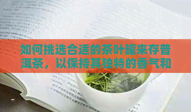 如何挑选合适的茶叶罐来存普洱茶，以保持其独特的香气和口感？